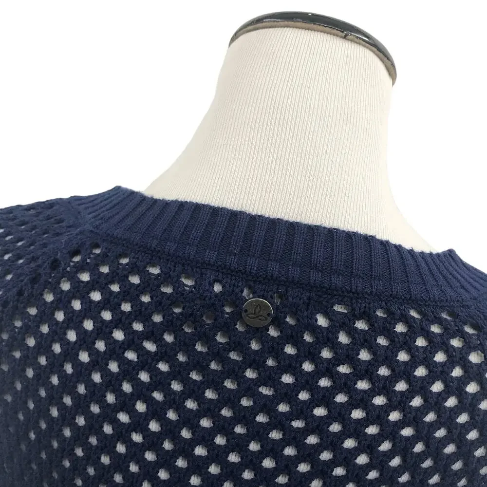 prAna Kokimo Blue Pullover Mesh Sweater